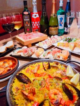A total of 10 dishes including our recommended paella★"Big Banquet Course" for celebrations and anniversaries [2 hours of all-you-can-drink included]