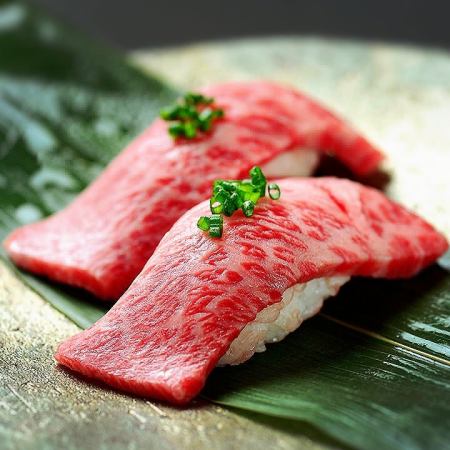 Domestic Wagyu beef lean beef sushi (four pieces)