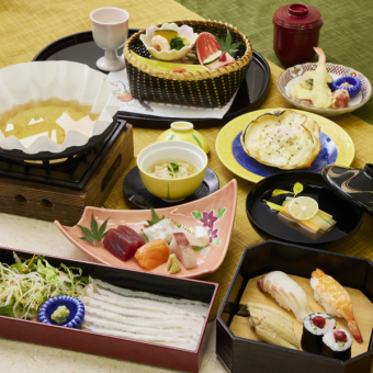 ★（9/1より）季節の特別会席【つゆ豚しゃぶ小鍋】 りんどう 5,000円（税込）