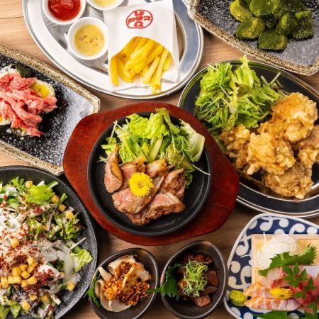 A pub perfect for parties! Sashimi, steak, yukhoe sushi, and more. Includes 2 hours of all-you-can-drink. Party course for 4,999 yen.