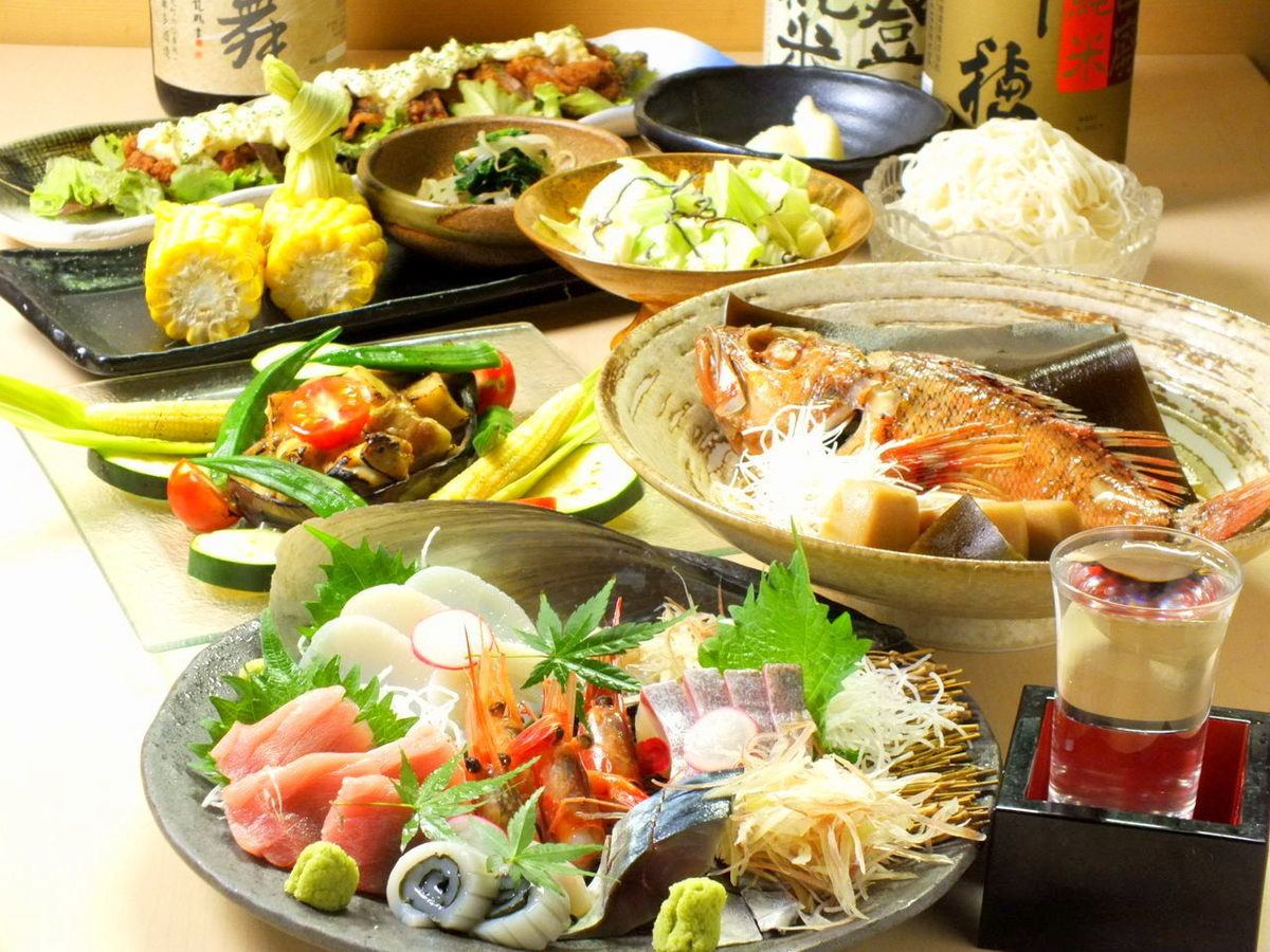 新鮮的時令魚使用生魚片8項使用2小時所有你可以喝4000日元Cospa◎