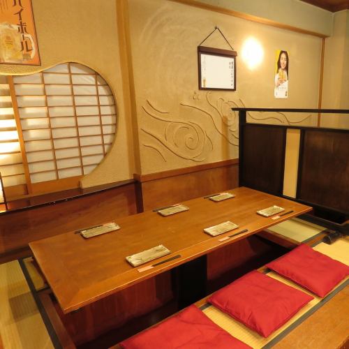 The Japanese-style and calm atmosphere of the restaurant is cozy ◎