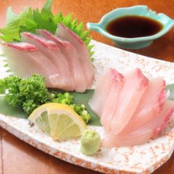 Greater amberjack sashimi