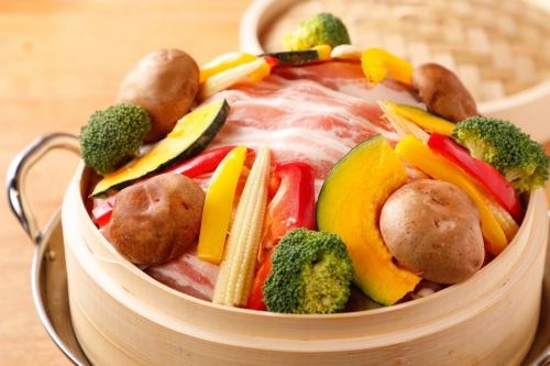 Bamboo steamer for pork and vegetables (1 serving) * The photo is for 4 servings.