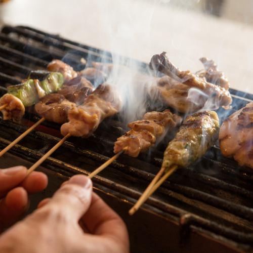 Commitment 2 ● Fresh domestic ingredients ... Yakitori grilled with Bincho charcoal ♪