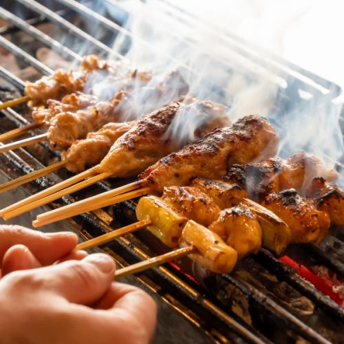 こだわり2●国内産の食材を新鮮に…備長炭で焼き上げる焼き鳥♪