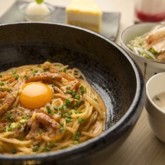 ミートクリームカルボナーラ　スイーツセット　