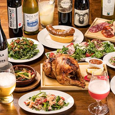 【ゆったり満足コース！】名物チキンと自社醸造ビール2.5時間たっぷり飲み放題♪ 6000円(税込)