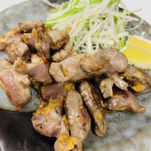 地鶏砂肝塩焼き