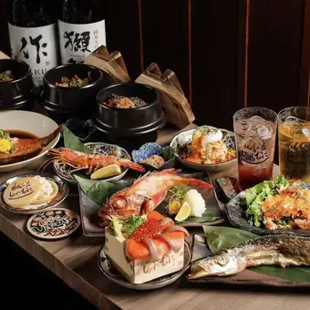 【人気No 1★2時間飲み放題&無限もつ煮】こだわりの原始焼き、釜飯を楽しむ『極み炉端コース』