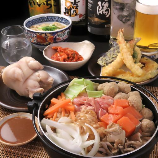 【美容と健康に最適◎】ボリューム満点！贅沢粕味噌鍋＋天ぷら盛りコース　※飲み放題付き！