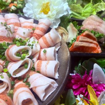 【新登場！】伊達豚のしゃぶしゃぶ含むお料理7品飲み放題付4000円⇒今だけ3000円！【期間限定】