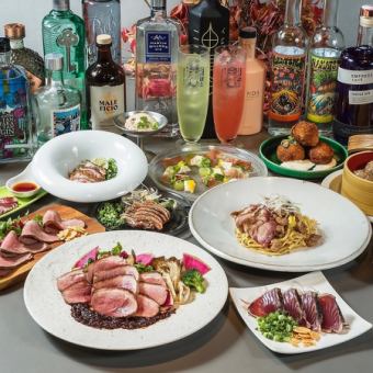 【非常滿意！ 】2小時無限暢飲套餐◆烤日本鴨、絕品義大利麵等等♪♪{特別套餐}4,700日圓（含稅）