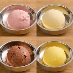 各种类型的冰淇淋