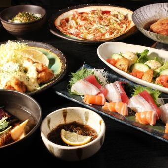 [120 minutes all-you-can-drink] Steamed sake small pot, special fried chicken, Sakura shrimp pizza, etc. [Kizuna large plate course] 9 dishes total 5000 yen