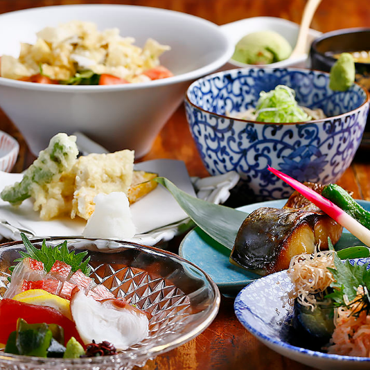 Possible on the same day [Banquet at Kyomachiya] 8-course seasonal easy course 5,500 yen★Enjoy seasonal obanzai and sashimi!