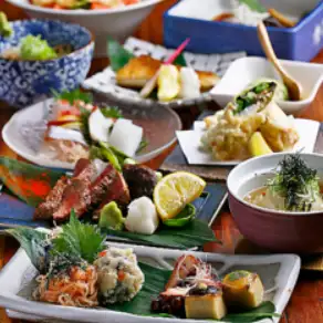 【90分飲み放題付き】全8品　香りや風味を楽しめる　季節のコース6500円★