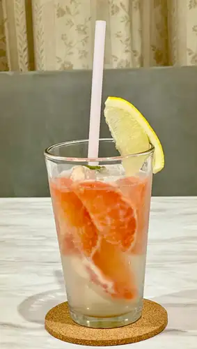 A wide selection of soft drinks and carefully selected alcoholic beverages.