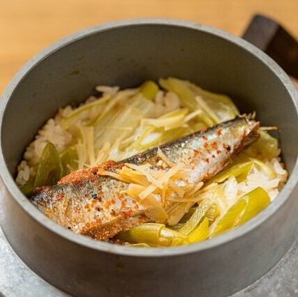 Sardine, cod roe and spring onion rice casserole