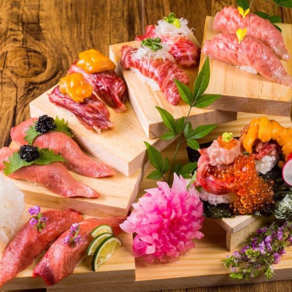 【多优惠券列出】我们的特色是肉寿司！我们使用新鲜的牛肉和马肉。我们将为您送上可以视觉享受的肉寿司！！