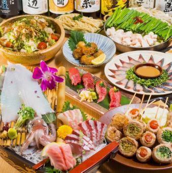 ●Only available for lunch on weekends and holidays●9-item Kyushu specialty course from 4,000 yen●Squid sashimi, meat sushi, etc. [2 hours all-you-can-drink included]