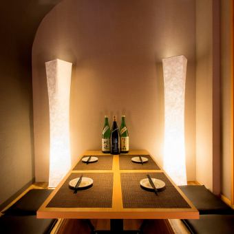 We have private rooms for 2 people or more (one table and one sunken kotatsu seat).Seasonal skewers and new menu items are constantly being added! Happy hour is also available!