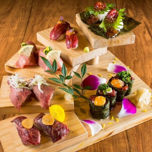 肉寿司5種階段盛り