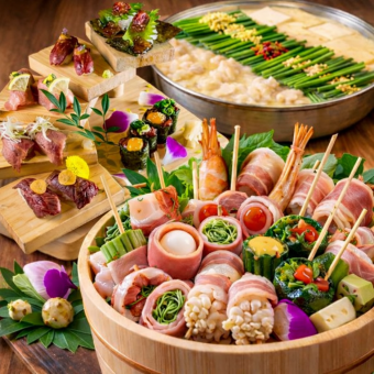 ●堪能コース(鍋あり)●肉寿司&野菜巻き串6000→5000円【3時間飲み放題付】※週末2h制