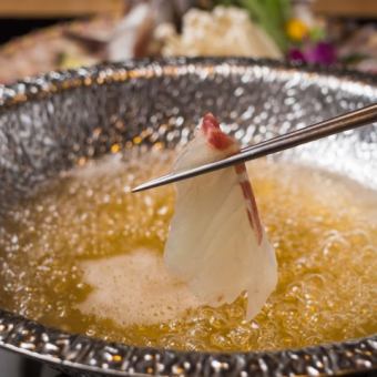 ●鯛しゃぶコース(鍋あり)●対馬産ごま鯖,〆の鯛雑炊まで♪7000→6000円【2時間飲放付】