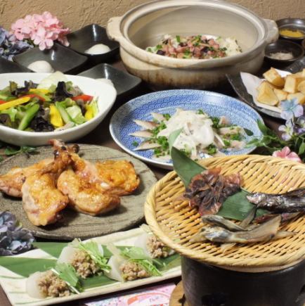 산채, 죽순, 유채꽃, 참나무, 반딧불 오징어, 초가게, 신양파, 봄의 미각 가득 호화 다테노쿠라 코스 전 9품