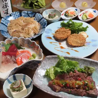 [Includes 120 minutes of all-you-can-drink local sake] Date Course: 8 dishes including steak, fresh sashimi from Sanriku, and conger eel rice - 6500 → 6000 yen