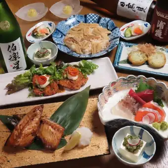 [120-minute all-you-can-drink including local sake] Standard course with 8 dishes including Kinka mackerel and Miyagi salmon sashimi: 5500 → 5000 yen