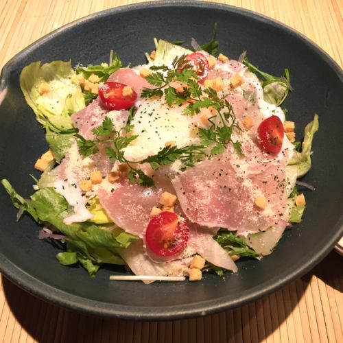 Uncured Ham and Ondama Caesar Salad