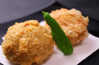 Two types of hand-made croquettes