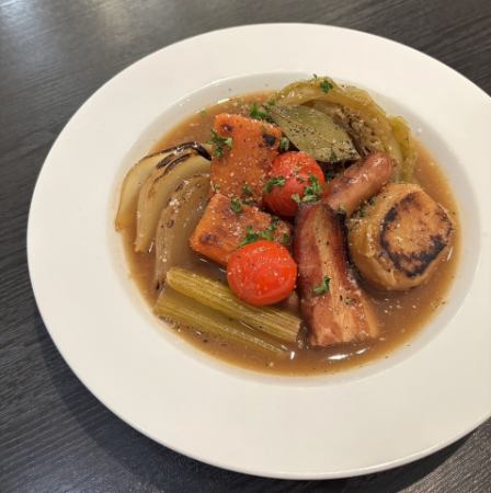 Warm Pot-au-feu with Roasted Vegetables