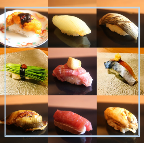 【おまかせコース】一品3品、寿司8貫コース