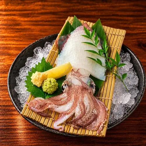 玄界灘産イカの姿造り