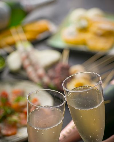 【歓送迎会など各種ご宴会に】鉄板焼・串コース100分飲み放題付☆