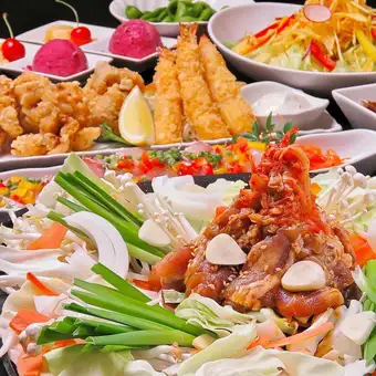 【天神焼肉コース★】糸島豚・牛カルビ・スタミナ鉄板焼き★〈9品＋180分飲放〉5000円→4000円!!