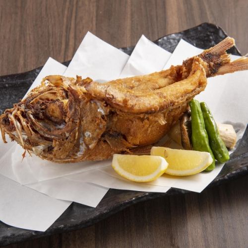 Deep-fried golden-eyed snapper