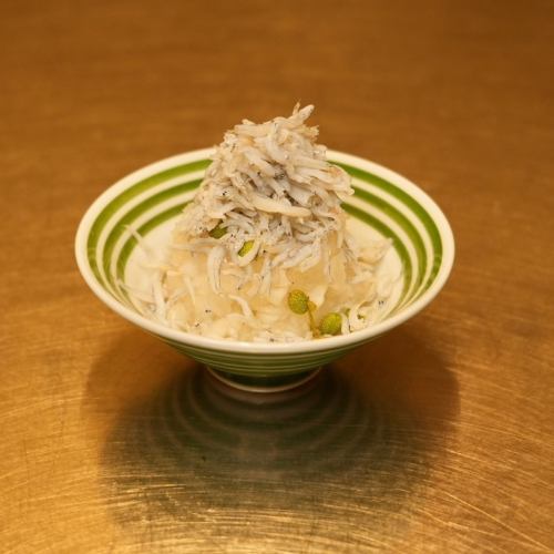 Sansho pepper and grated whitebait