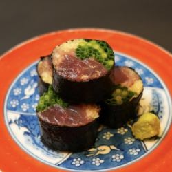 Tuna wrapped in seasonings / Striped jack sashimi