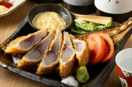 【料理のみ】カタナ竹コース(名物大トロいわしや牛サガリのステーキなど)全9品 3300円(税込)