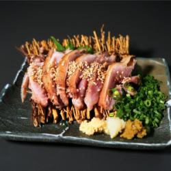 Kyushu-produced free-range chicken tataki