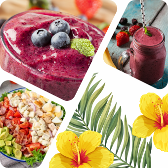 [Morning Special ☆ Good Breakfast Set] Protein-rich Chicken Salad & Acai Smoothie 1,580 yen