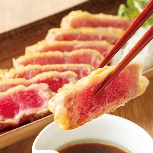 Medium fatty tuna rare tempura