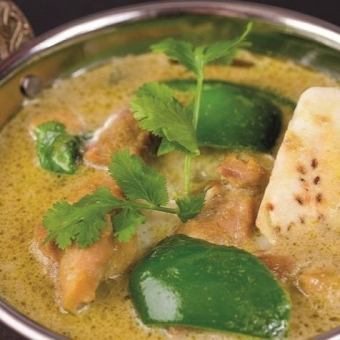 Green curry (mild, normal, medium spicy, hot, very spicy)