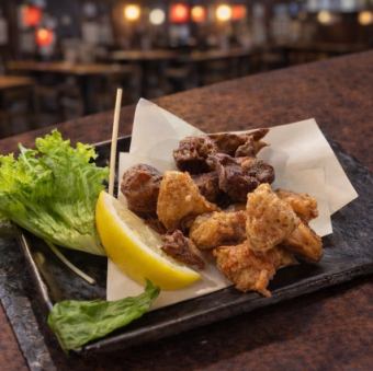 砂肝とぼんじりのしお素揚げ