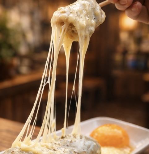 Sanroku's specialty: 80g large chicken meatballs, available in 12 different flavors.