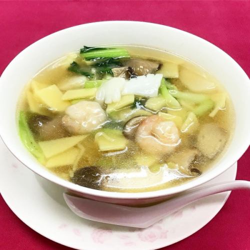 海鮮スープそば(塩味)/四川酸味辛味スープそば